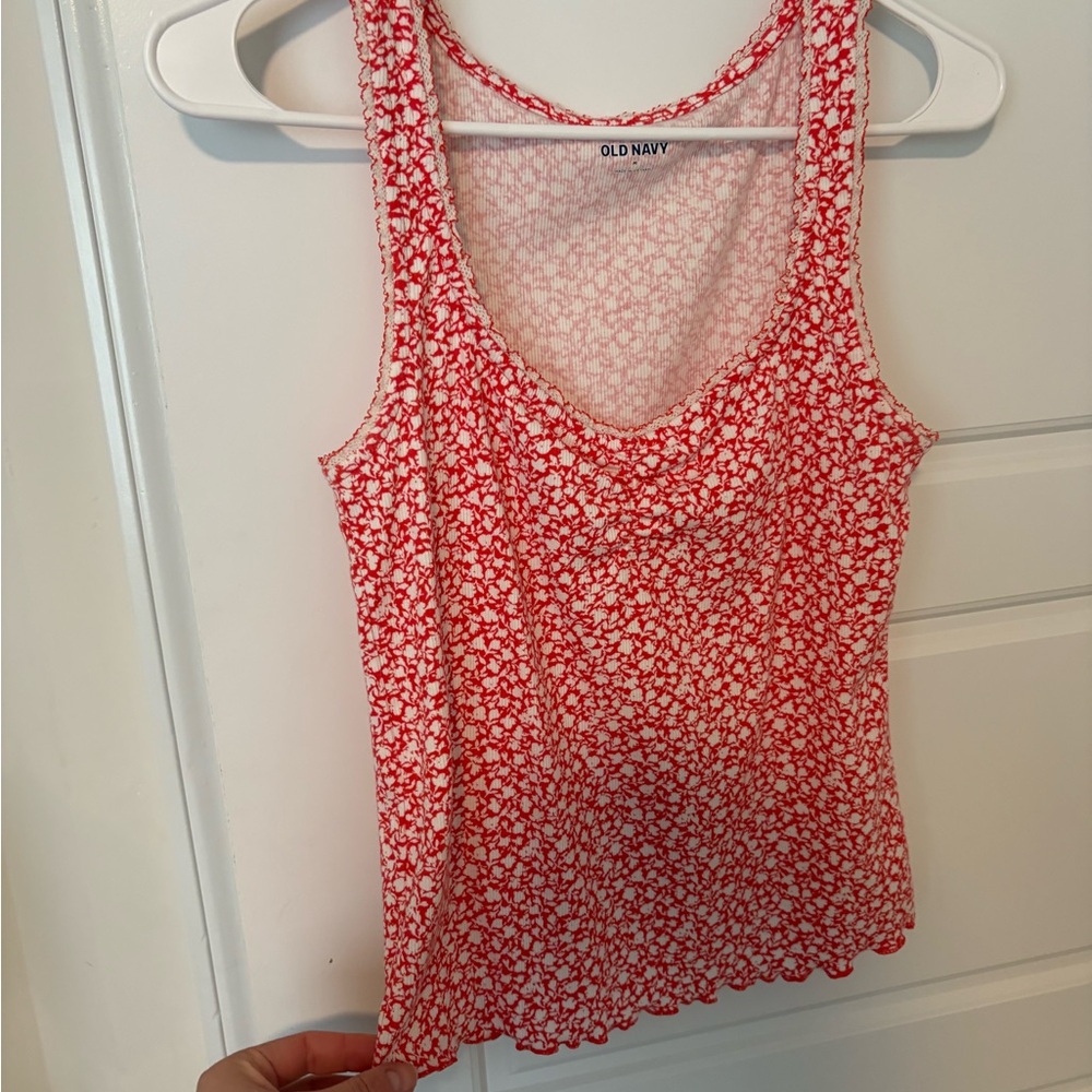 Old Navy Red Floral Women's Tank Top
